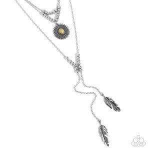 Paparazzi Free-Spirited Freestyle Yellow Necklace & Earrings Set